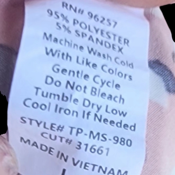 Perseption Concepts Pink 3/4 Blouse Size L - Picture 4 of 5